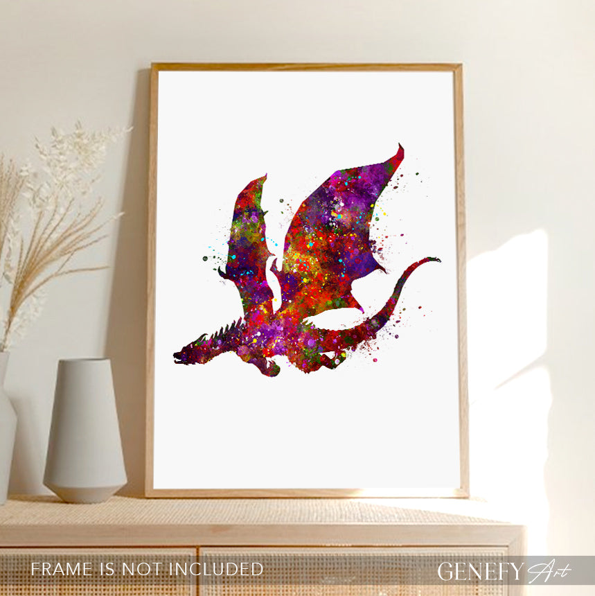 Dragon Watercolour Art Print
