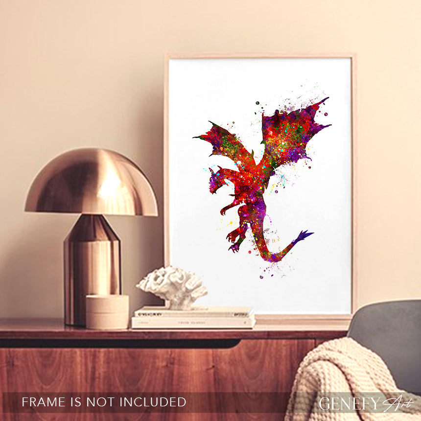 Dragon Watercolour Art Print