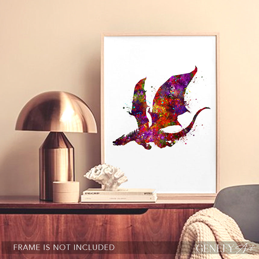 Dragon Watercolour Art Print