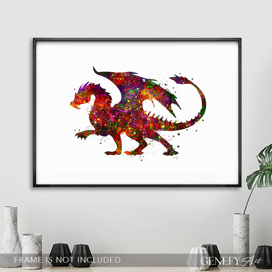 Dragon Watercolour Art Print