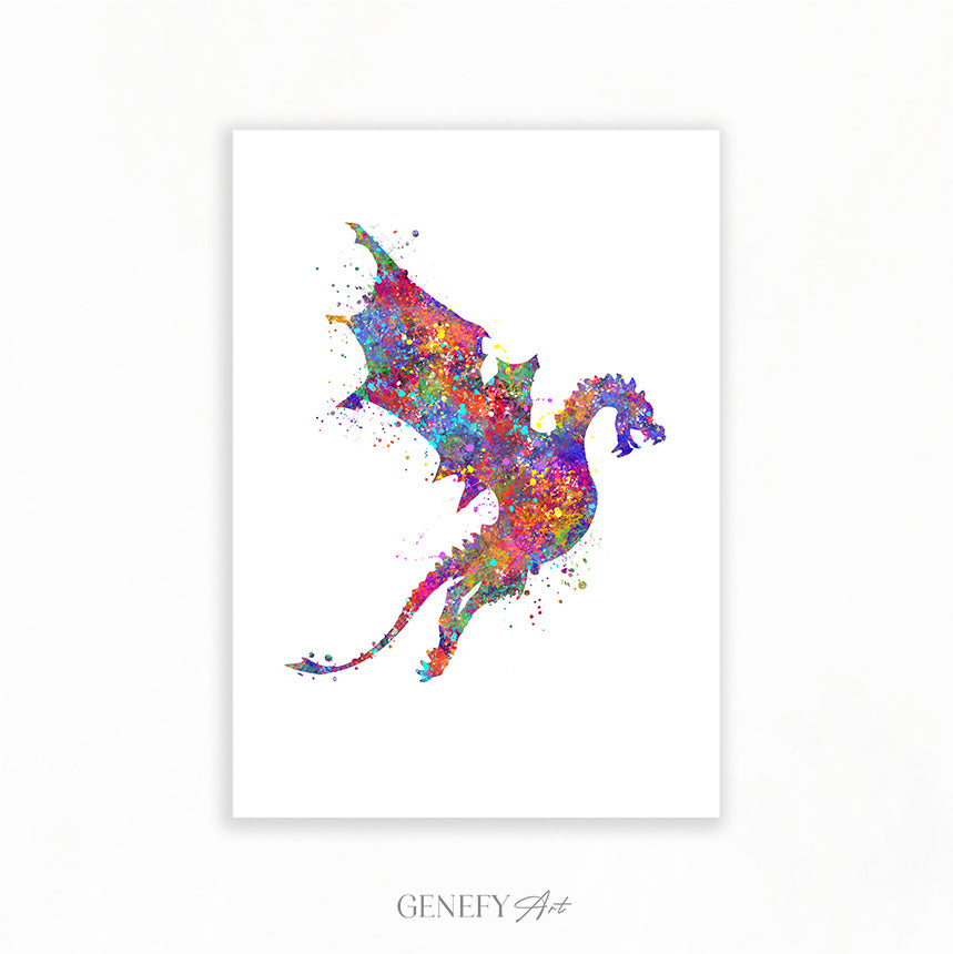 Dragon Watercolour Art Print