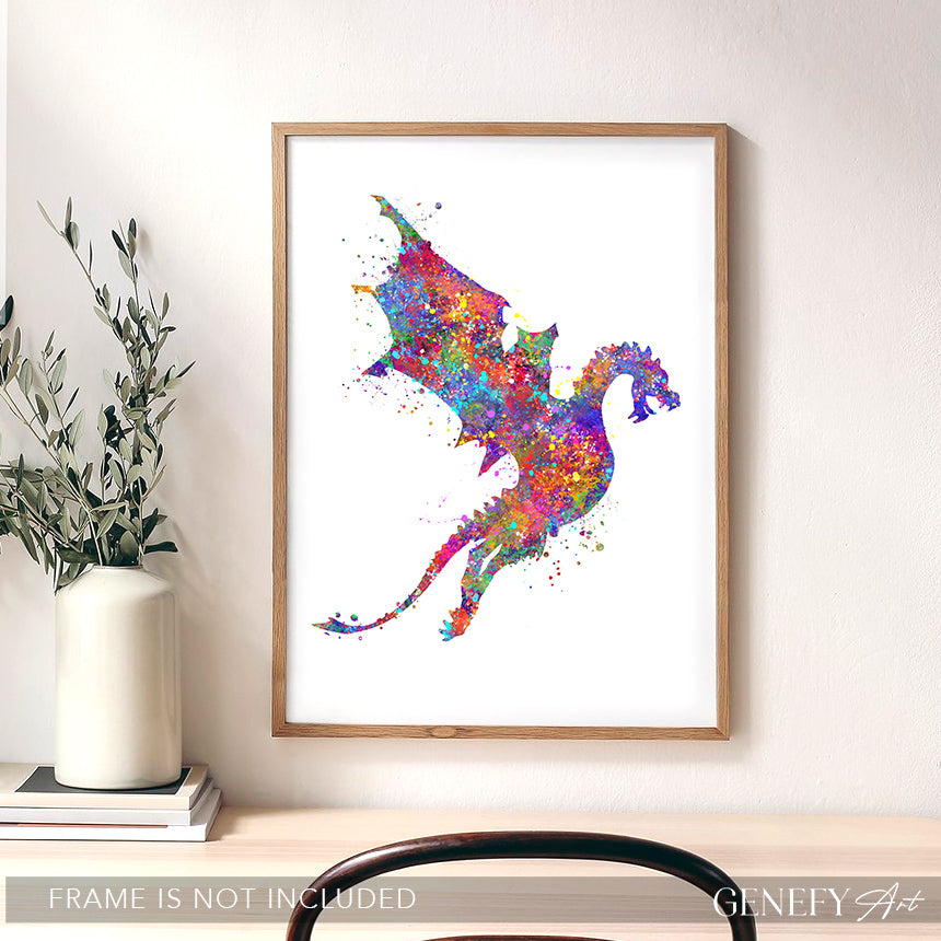 Dragon Watercolour Art Print