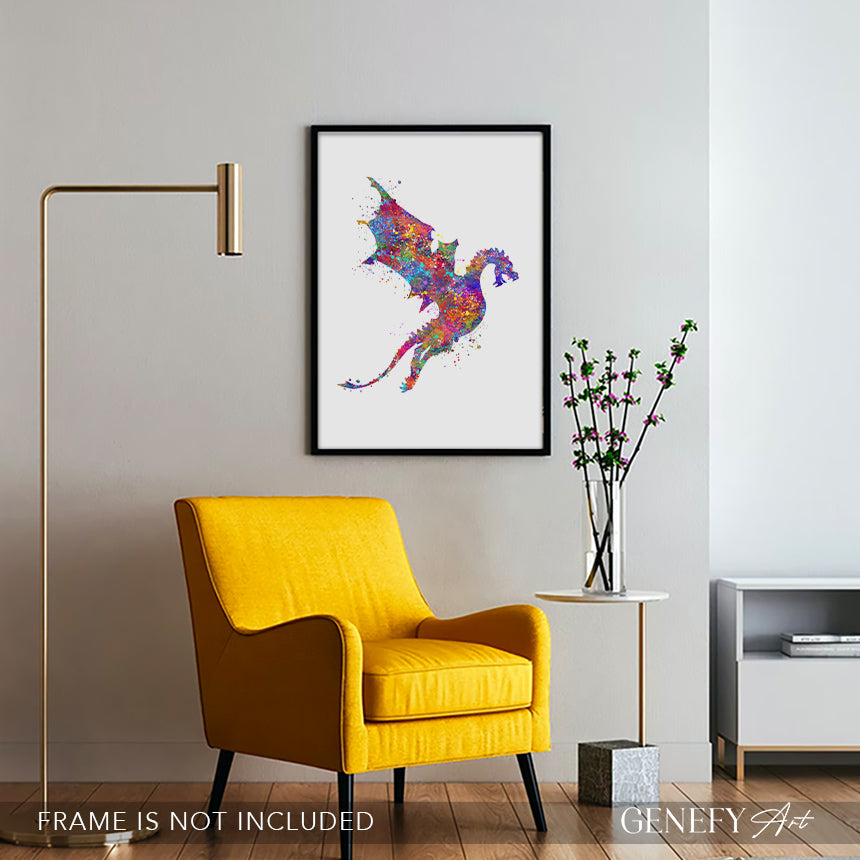 Dragon Watercolour Art Print
