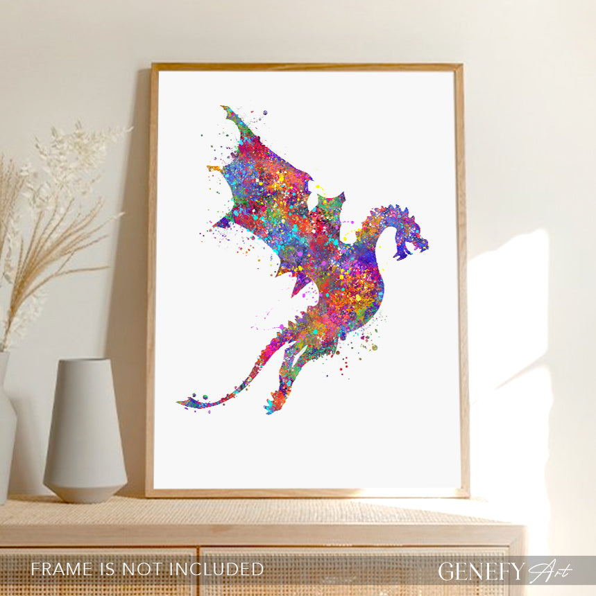 Dragon Watercolour Art Print