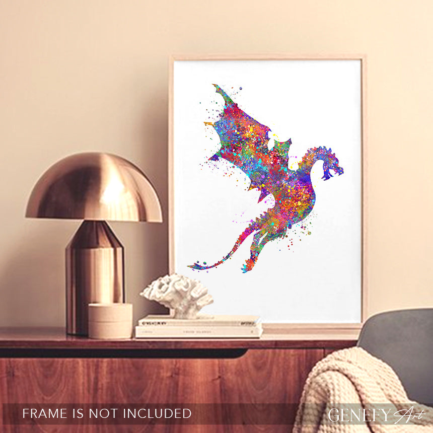 Dragon Watercolour Art Print