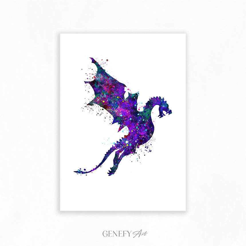 Dragon Watercolour Art Print