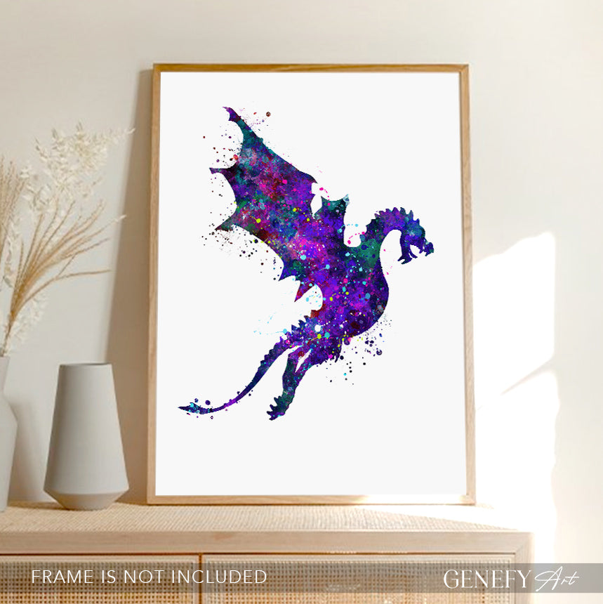 Dragon Watercolour Art Print