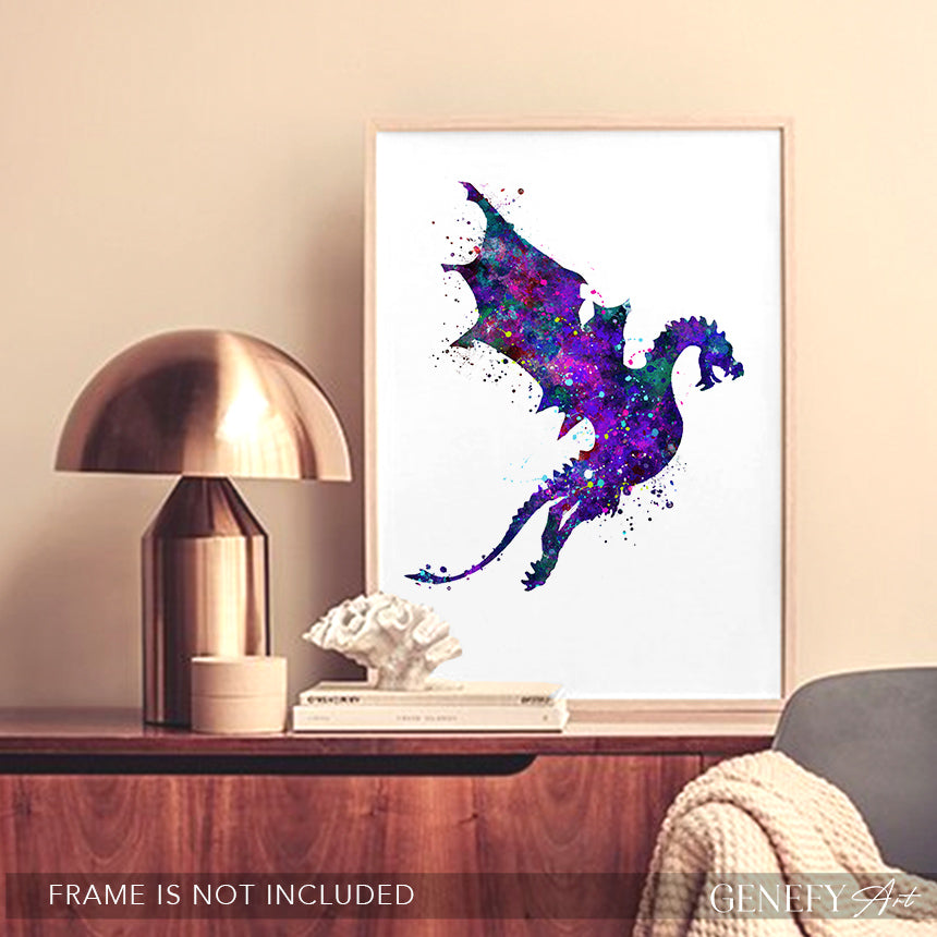 Dragon Watercolour Art Print