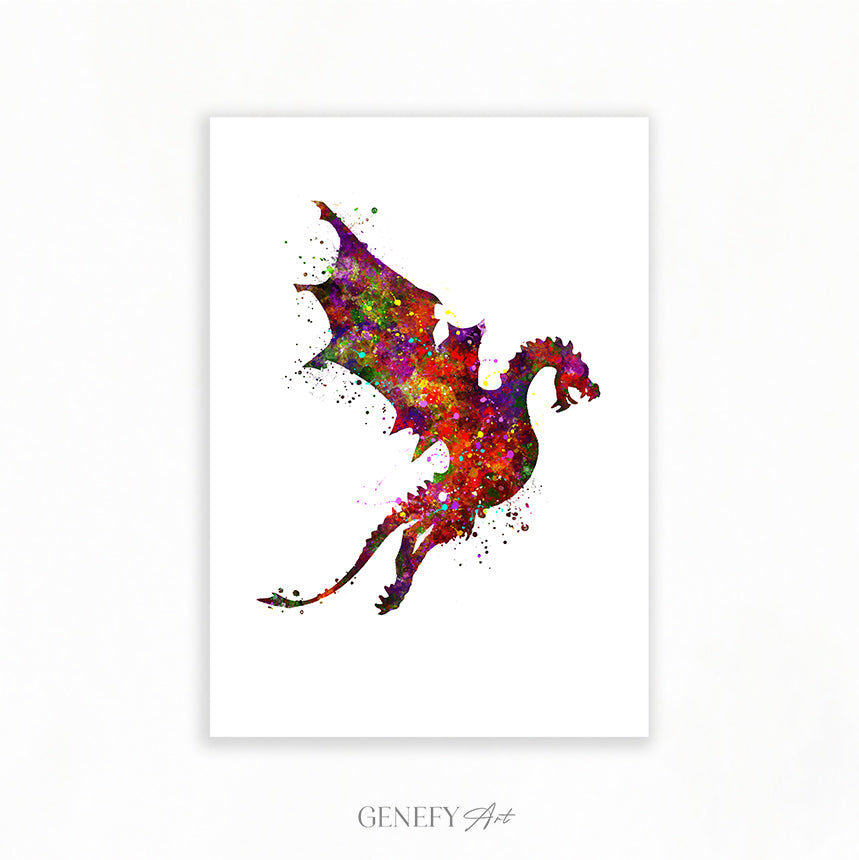 Dragon Watercolour Art Print