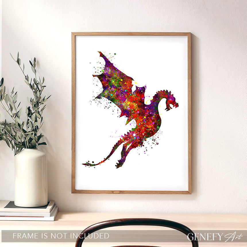 Dragon Watercolour Art Print