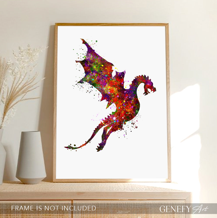 Dragon Watercolour Art Print