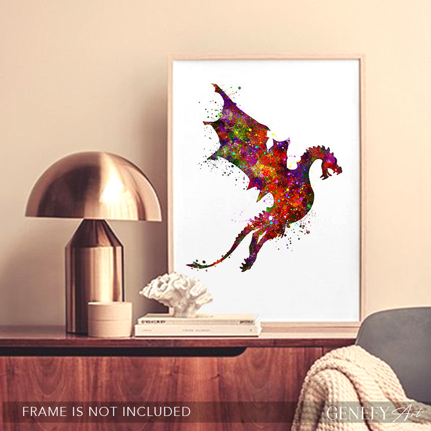 Dragon Watercolour Art Print