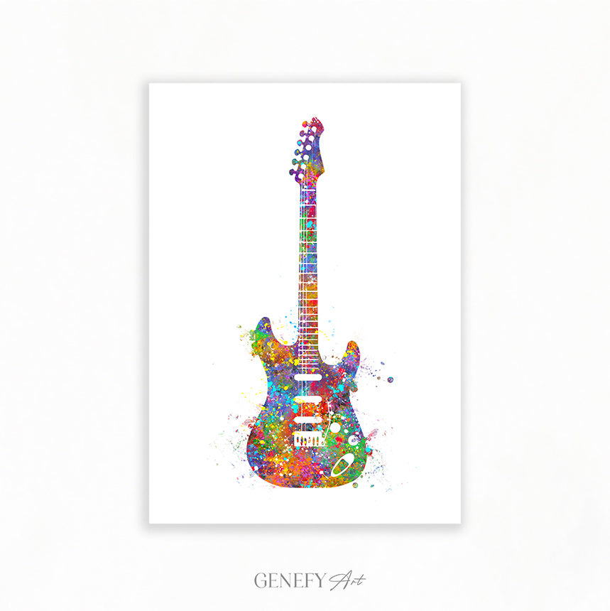 Electric Guitar Watercolour Art