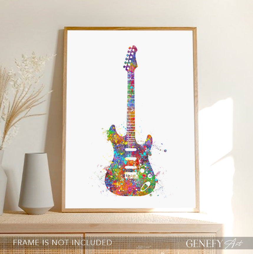 Electric Guitar Watercolour Art