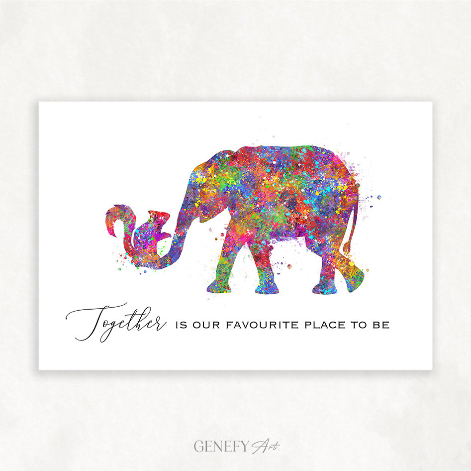 Elephant and Squirrel Quote Watercolour Art