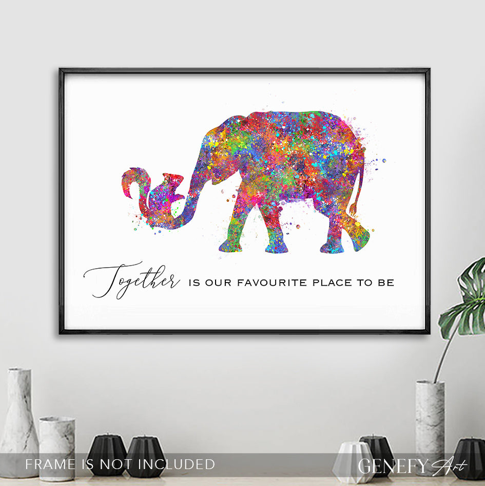 Elephant and Squirrel Quote Watercolour Art