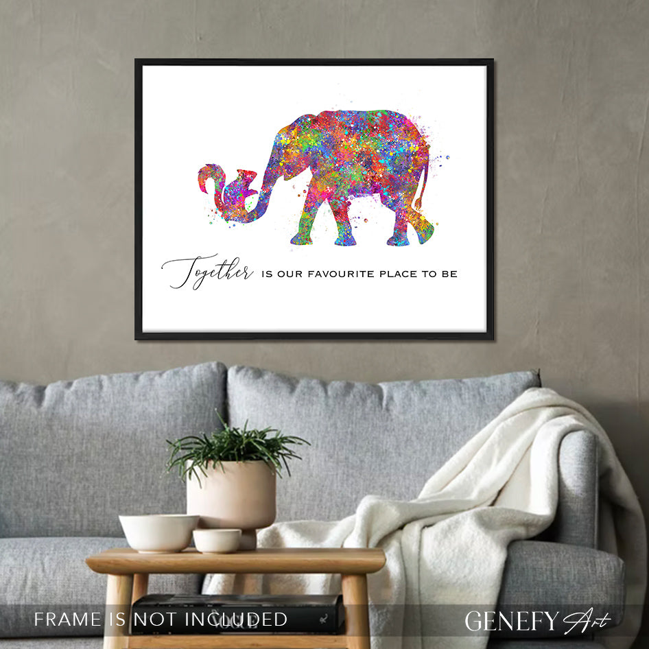 Elephant and Squirrel Quote Watercolour Art