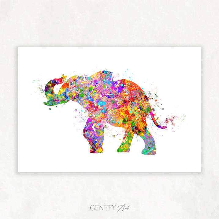Elephant Watercolour Art