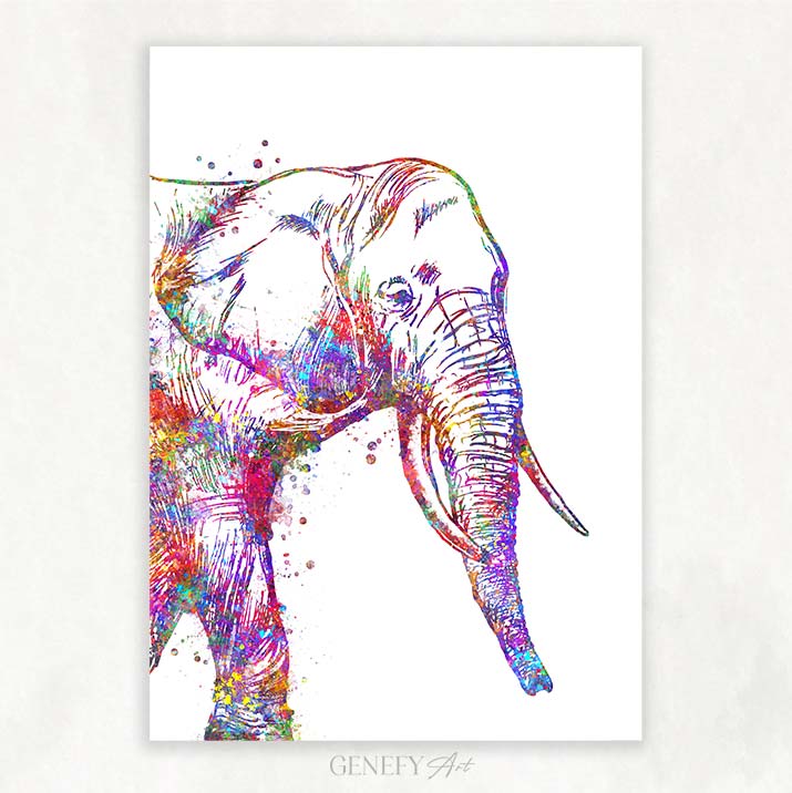 Elephant Watercolour Art