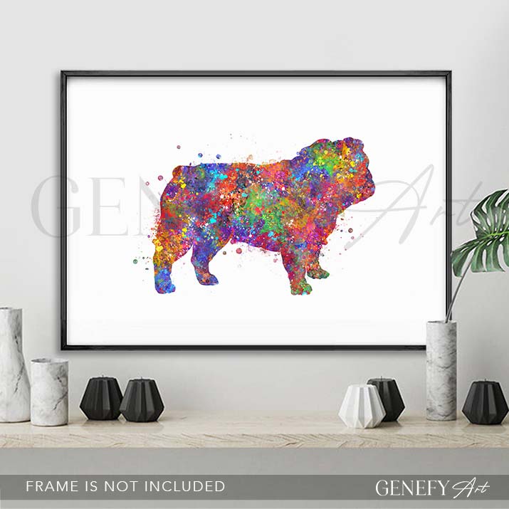English Bulldog Watercolour Print