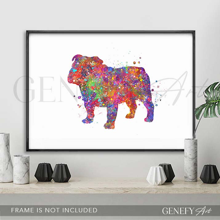 English Bulldog Watercolour Print