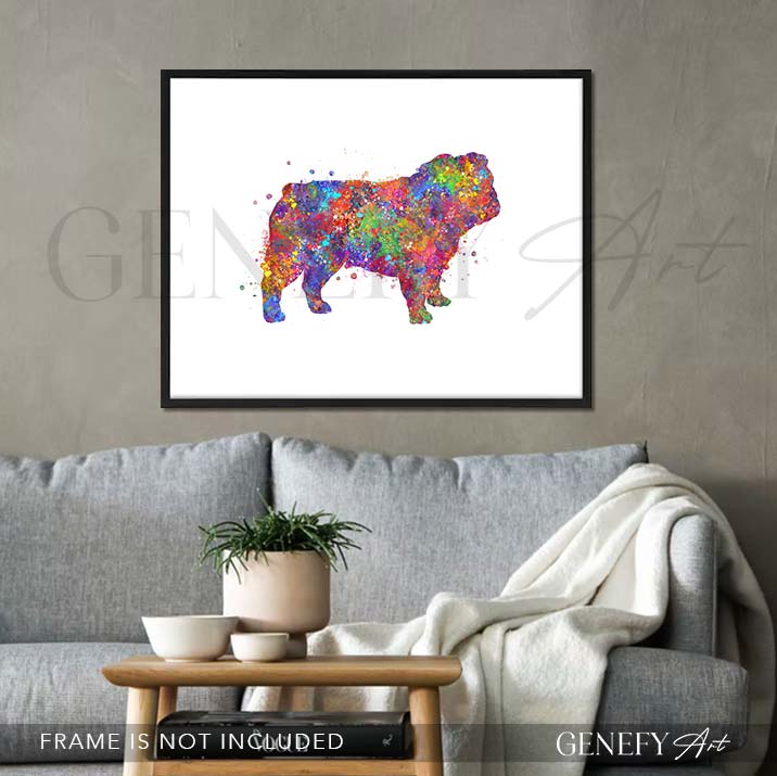 English Bulldog Watercolour Print