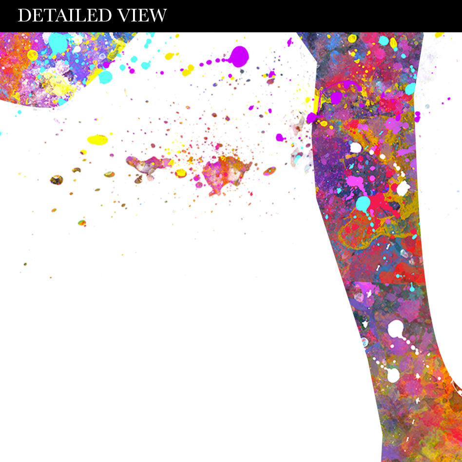 Father and Daughters Running Watercolour Print