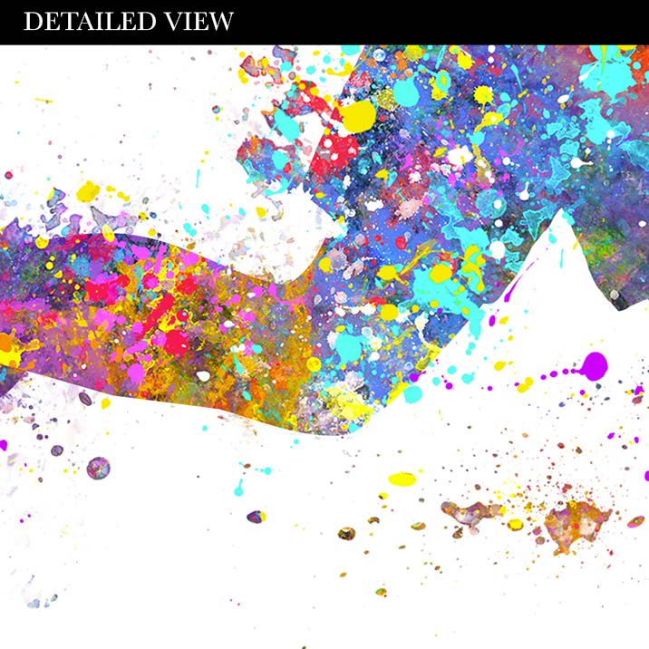 Family of 3 Running Watercolour Print