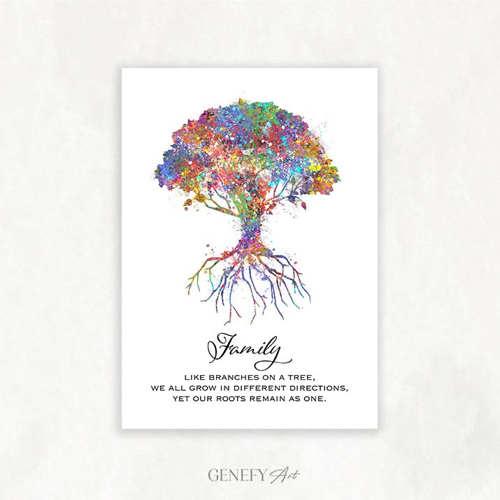 Family Tree Watercolour Print