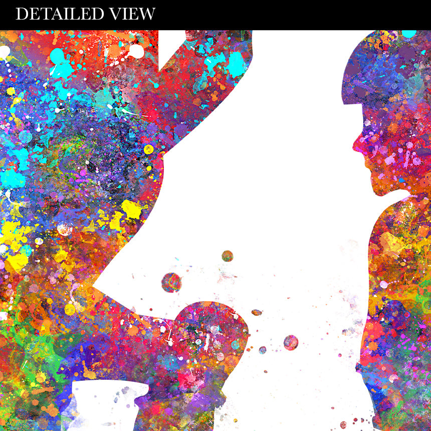 Father and Son Skateboarding Watercolour Art Print