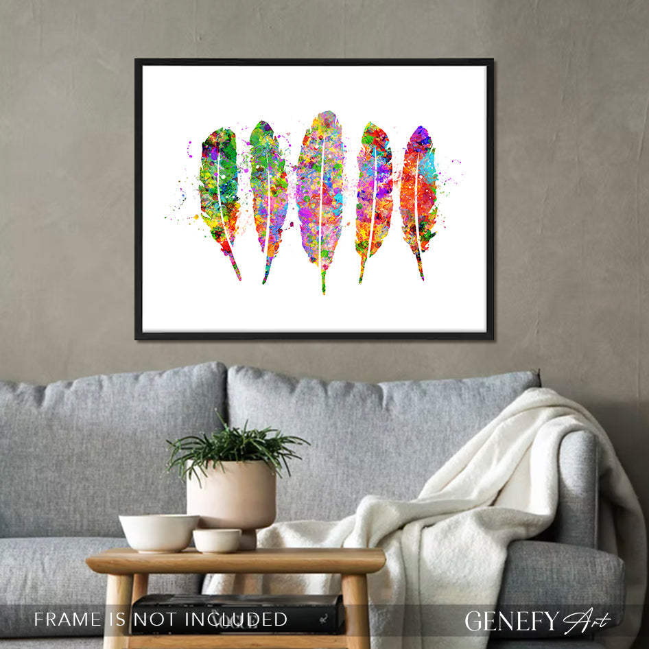 Feathers Watercolour Art Print