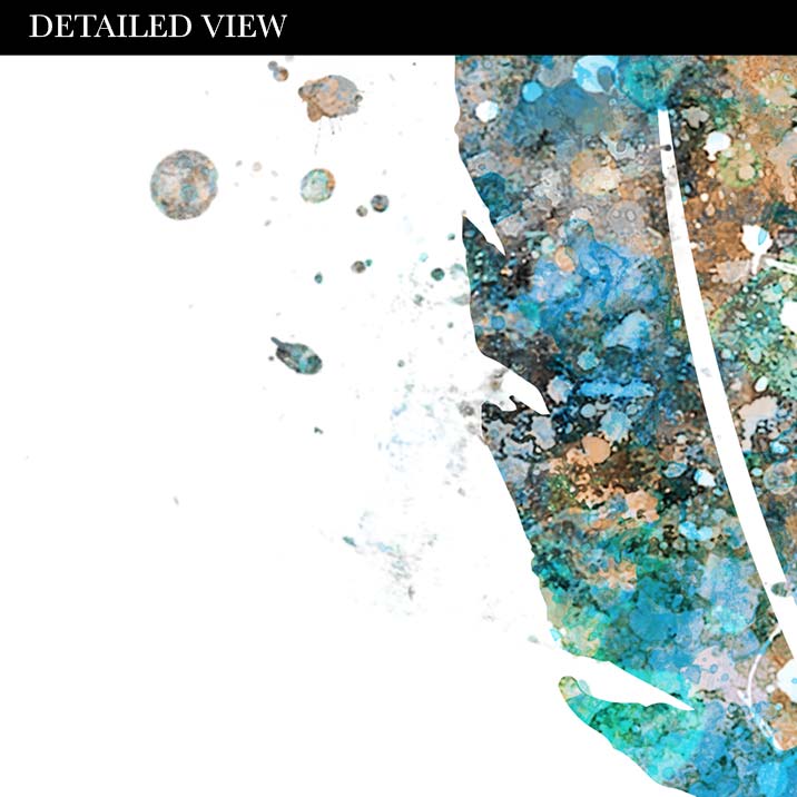 Feathers Teal Watercolour Print