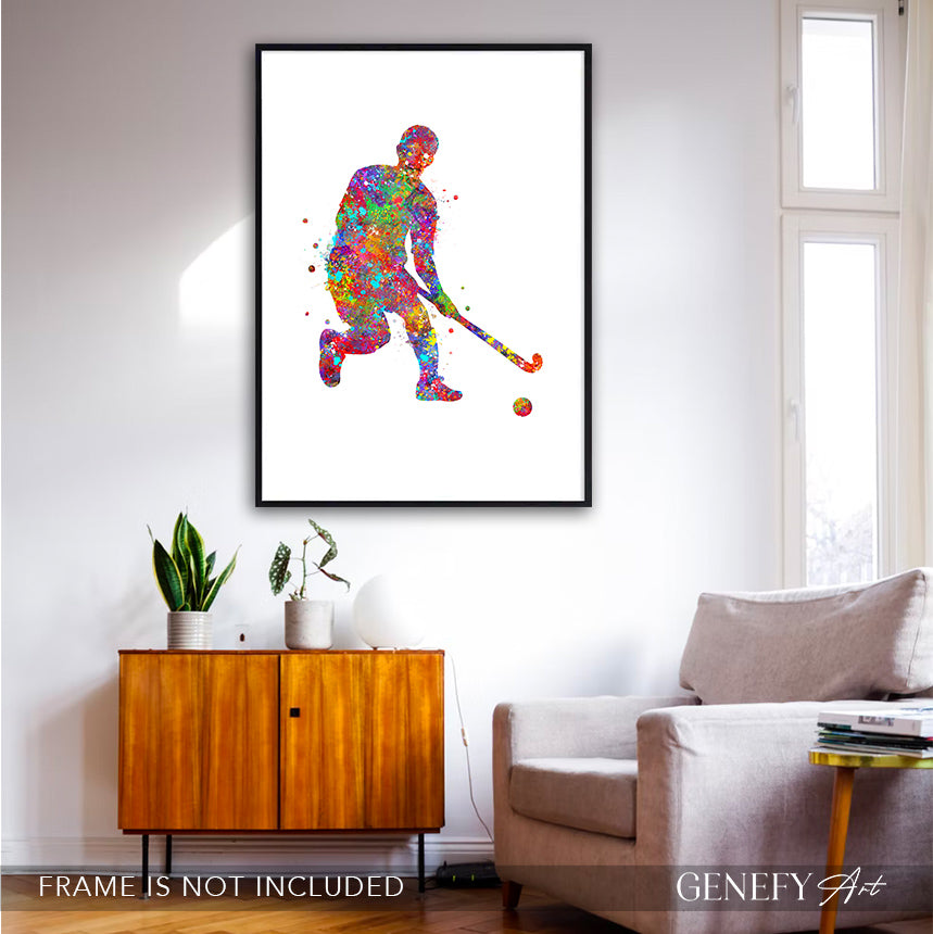 Male Field Hockey Print