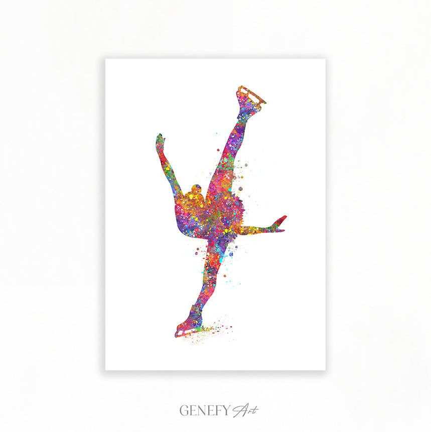 Figure Skating Watercolour Art Print