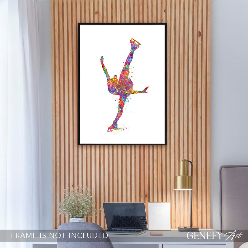 Figure Skating Watercolour Art Print