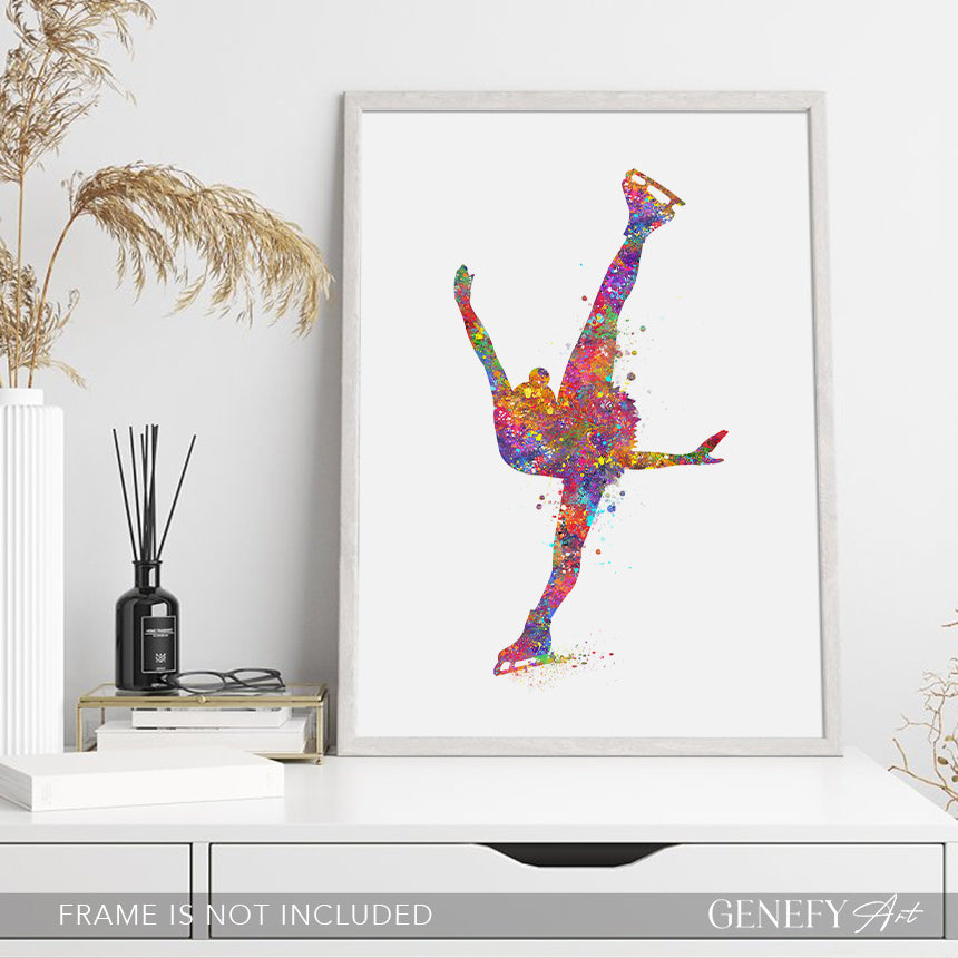 Figure Skating Watercolour Art Print