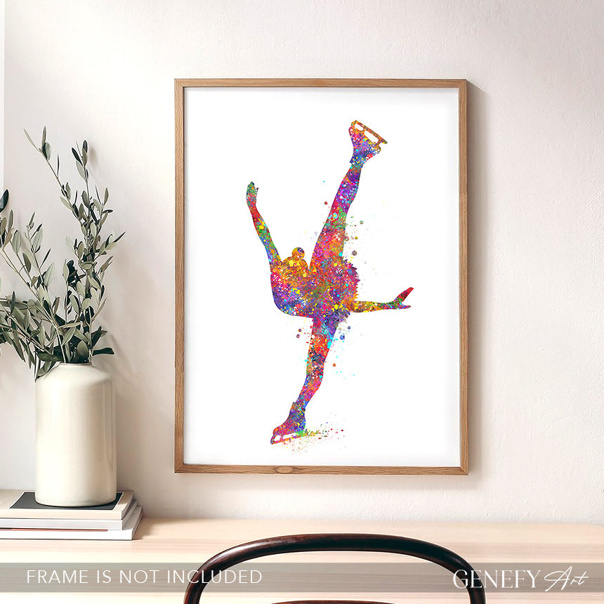 Figure Skating Watercolour Art Print