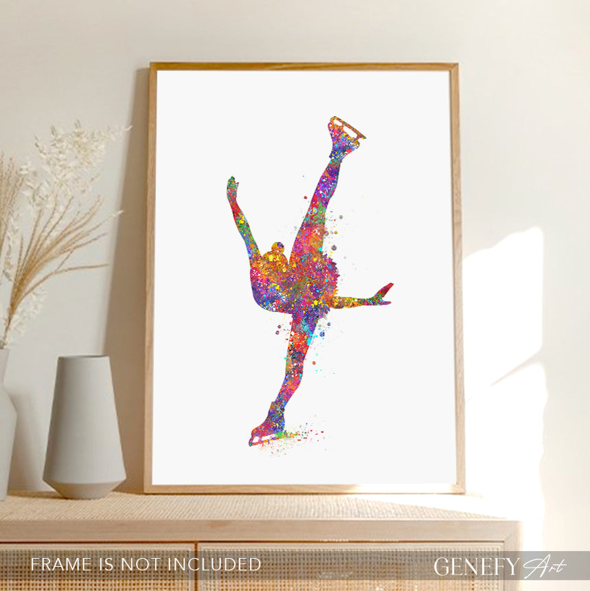 Figure Skating Watercolour Art Print