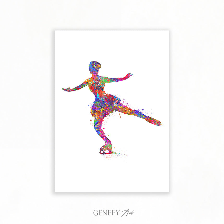 Figure Skating Watercolour Art Print
