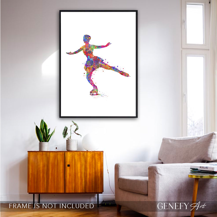 Figure Skating Watercolour Art Print