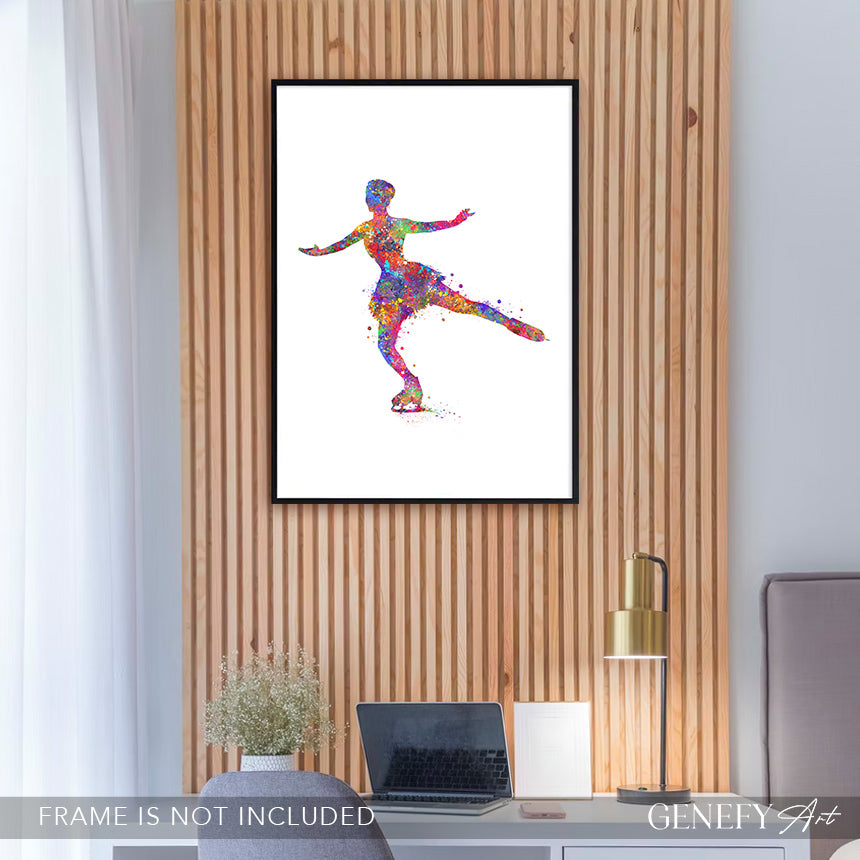 Figure Skating Watercolour Art Print