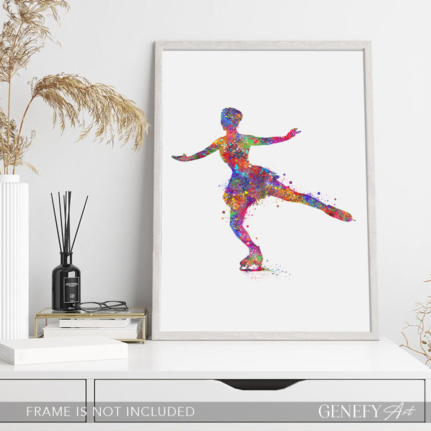 Figure Skating Watercolour Art Print