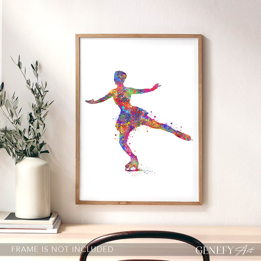 Figure Skating Watercolour Art Print