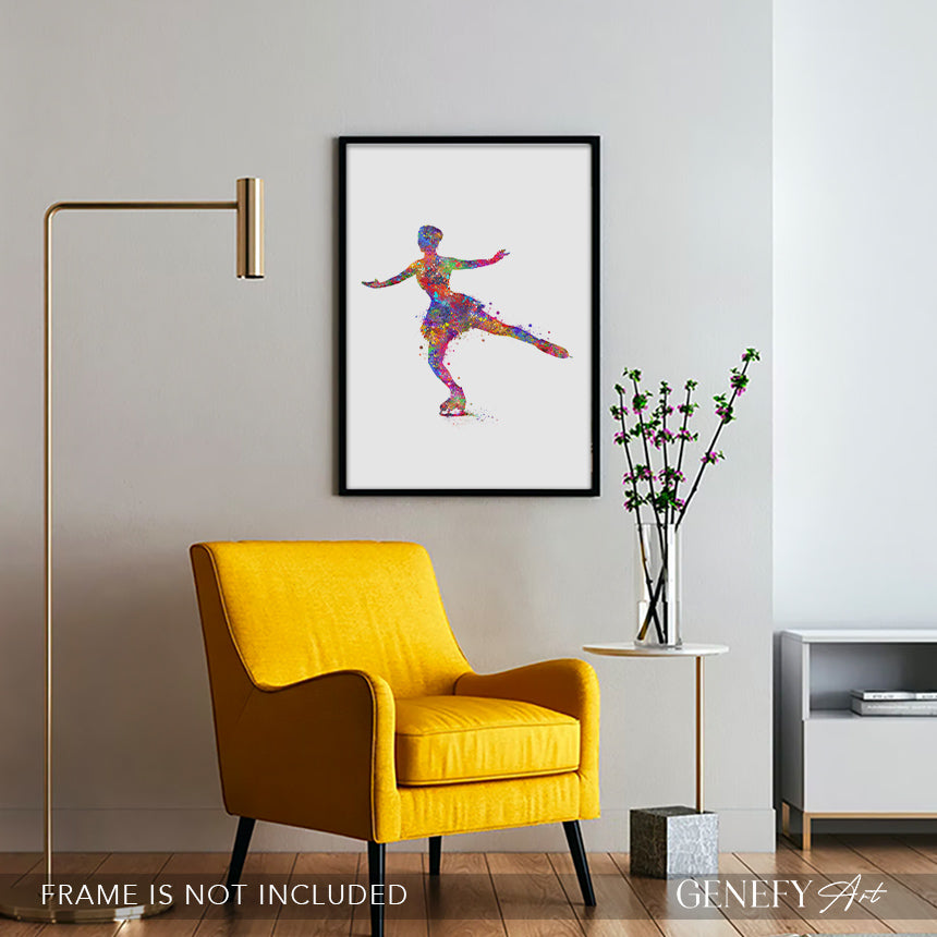 Figure Skating Watercolour Art Print