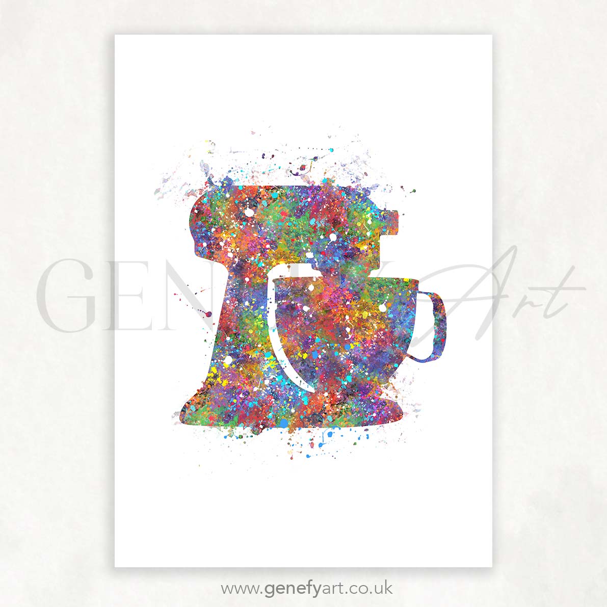 Food Mixer Watercolour Print - Genefy Art