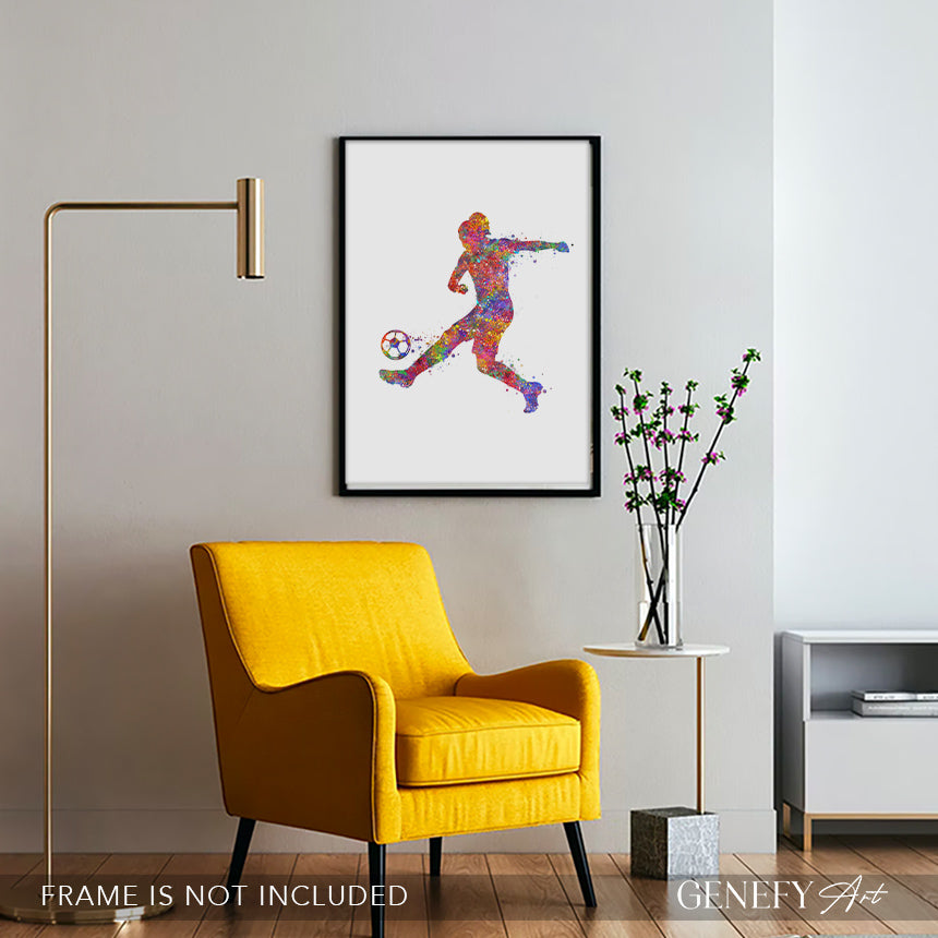 Football Art - Girl Kicking Ball