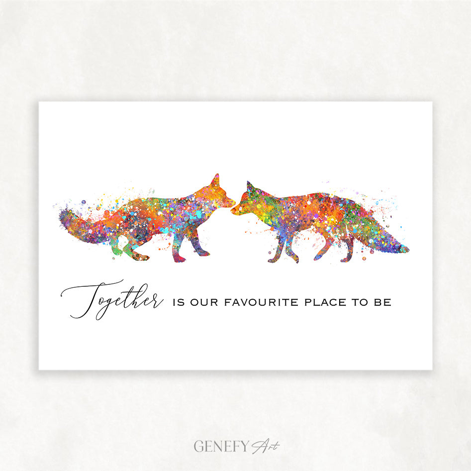 Fox Watercolour Art Print