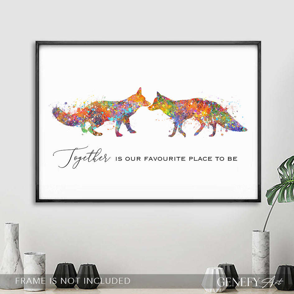 Fox Watercolour Art Print