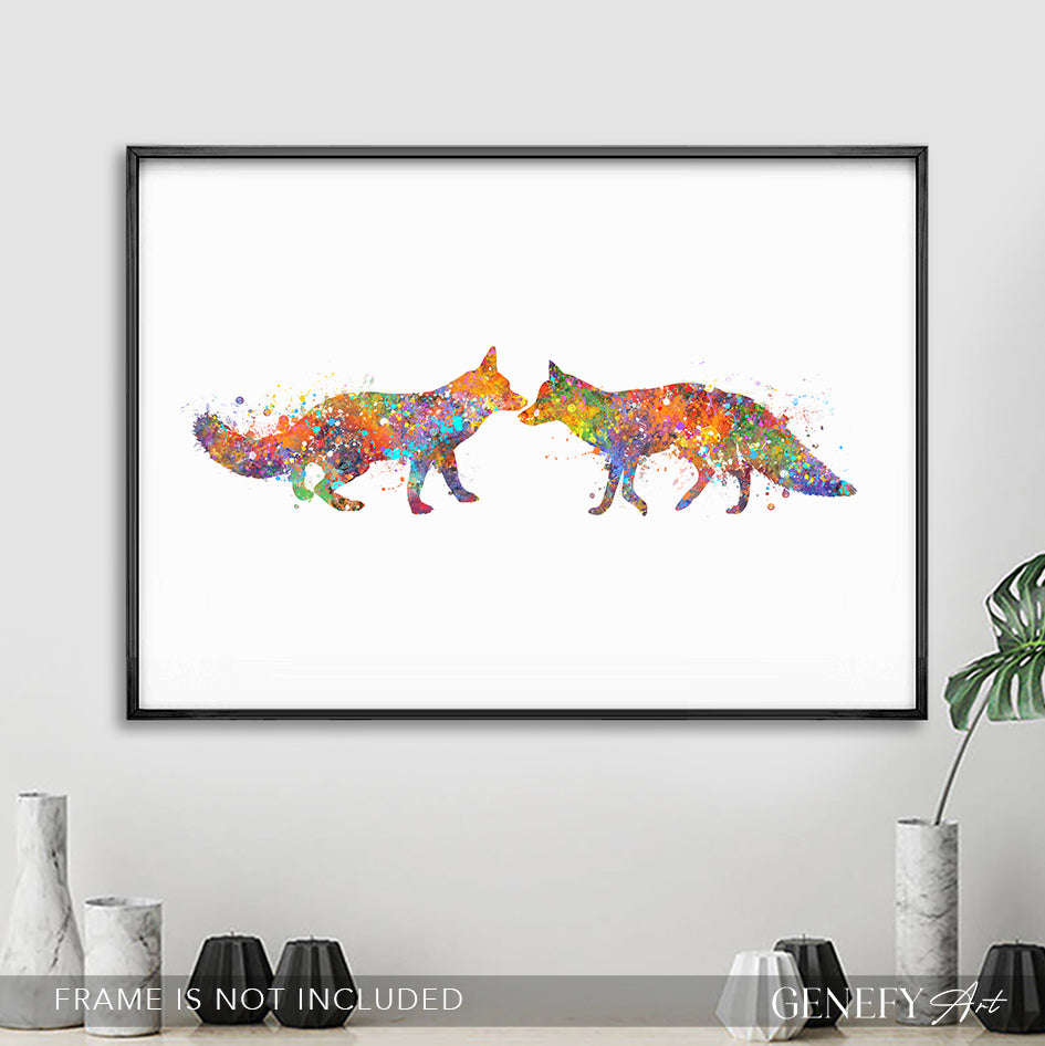 Fox Couple Watercolour Print