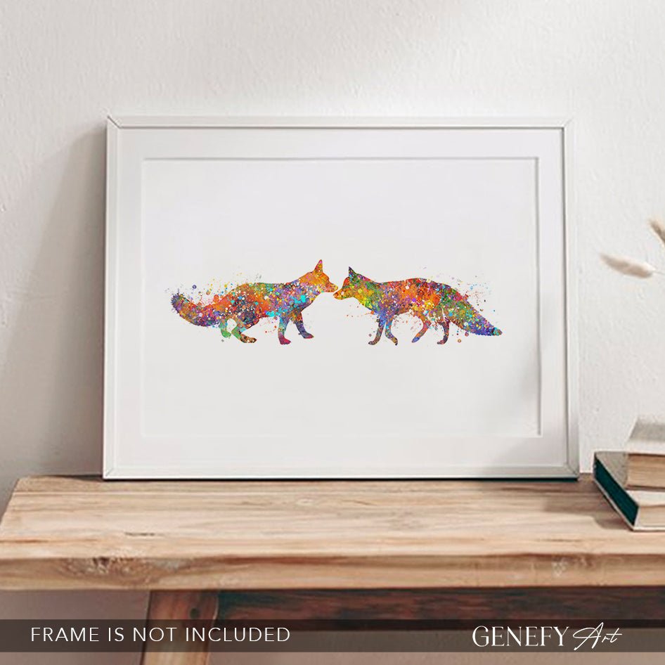 Fox Couple Watercolour Print